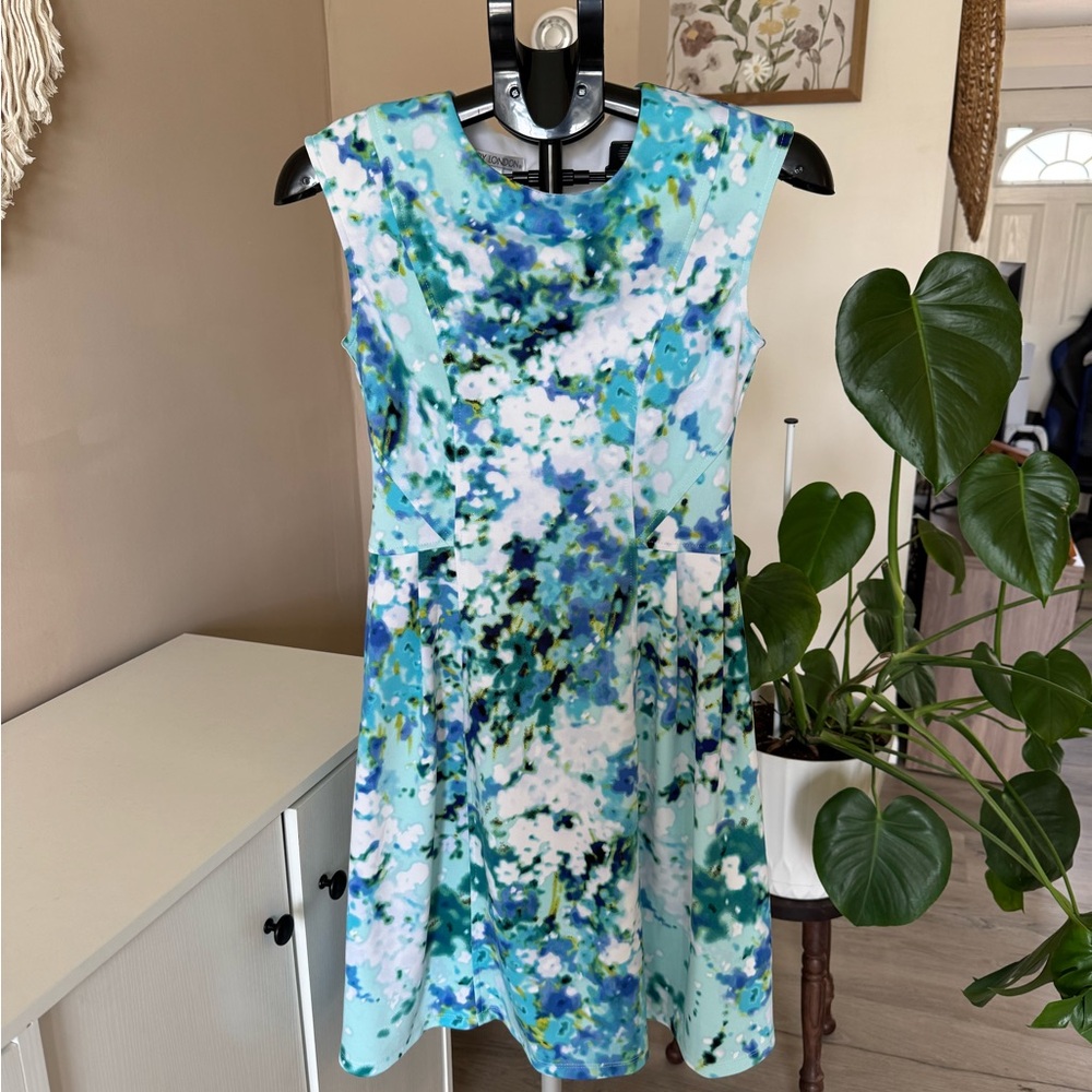 Maggy London Blue and White Sleeveless Sundress
